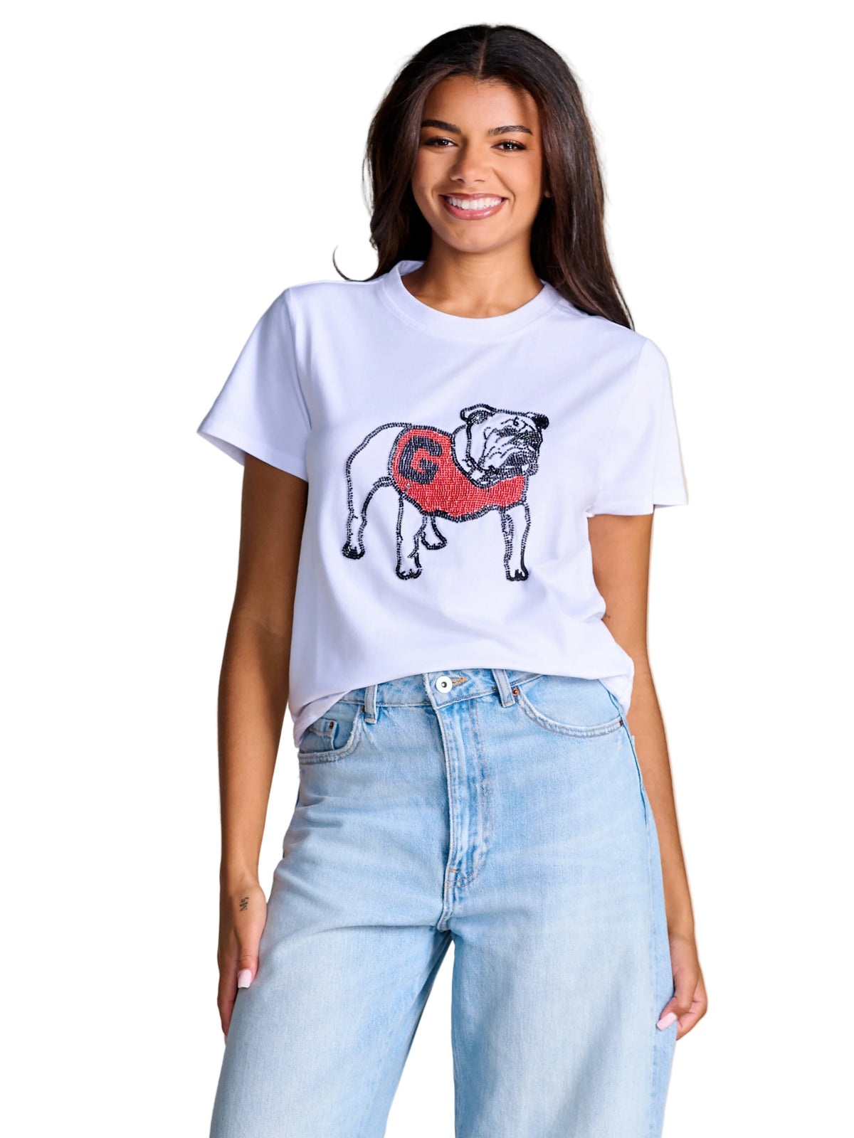 Ws The Mascot Beaded Tee Georgia