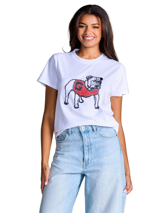 Ws The Mascot Beaded Tee Georgia