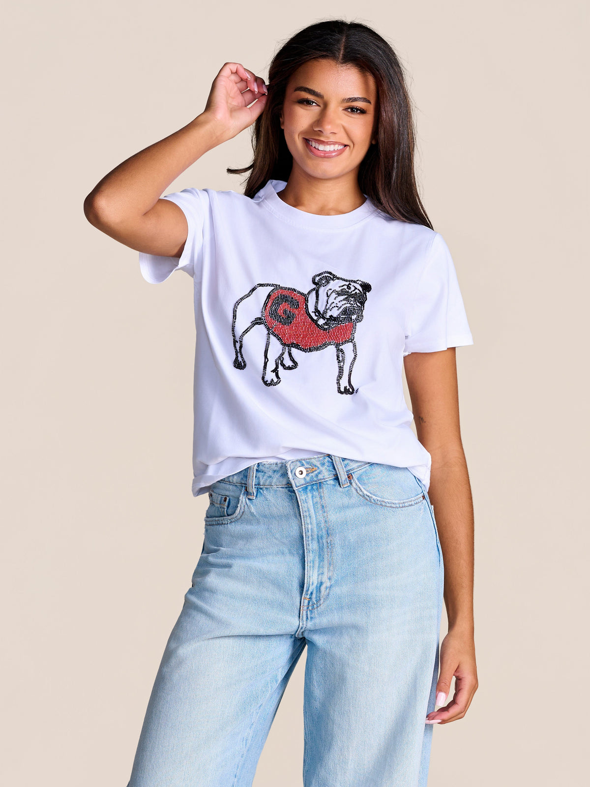 Ws The Mascot Beaded Tee Georgia