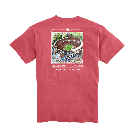 Bryant Denny Stadium SS T-Shirt Washed Red
