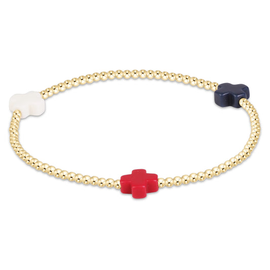 A250 Signature Cross 2mm Gold Bracelet Firecracker