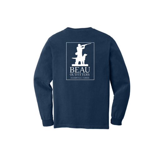 Beau Original Logo LS T-Shirt True Navy