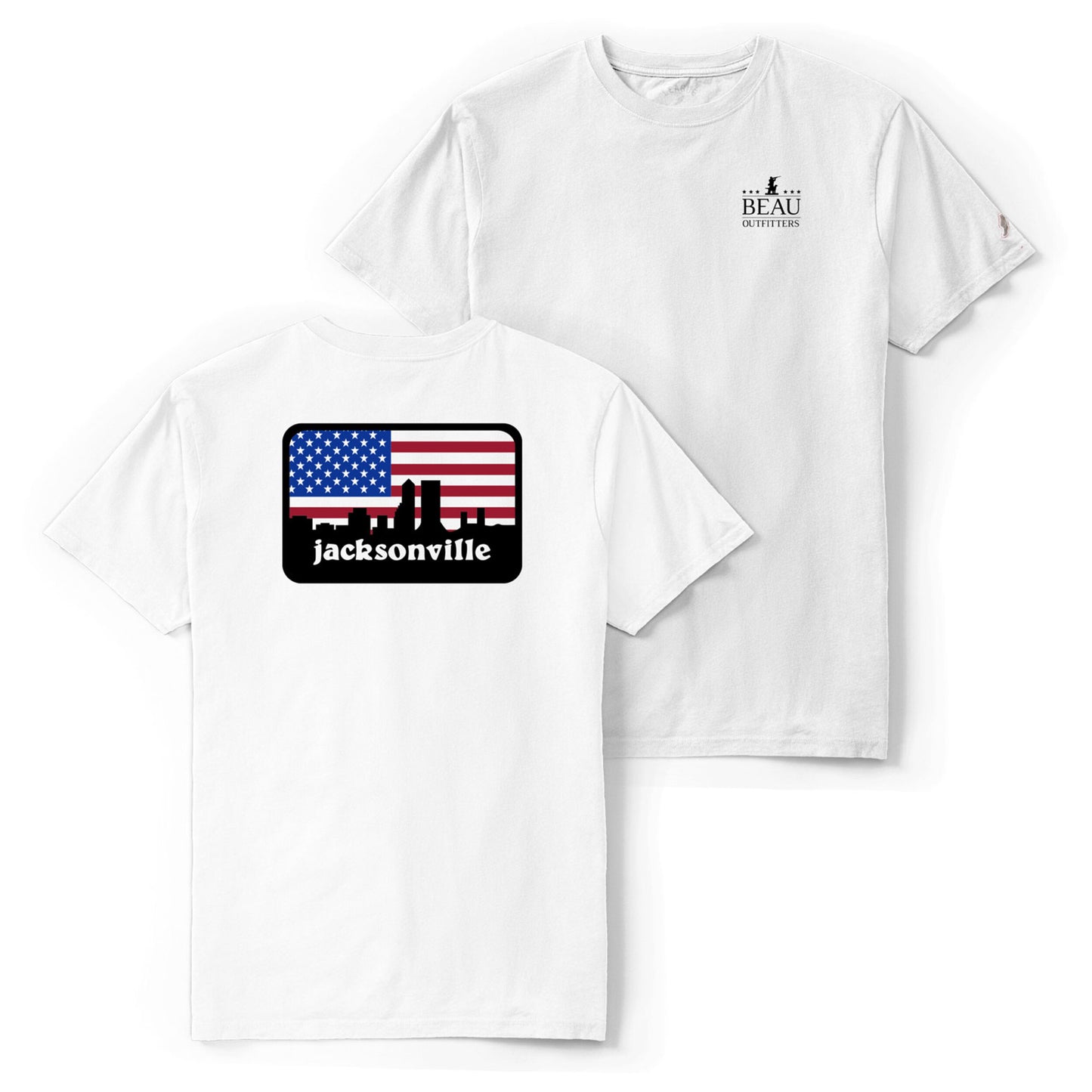 Beau Patriotic Skyline SS T-Shirt White