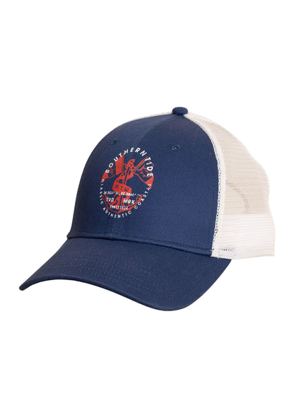 Anchors and Flags Trucker Hat Vintage Indigo