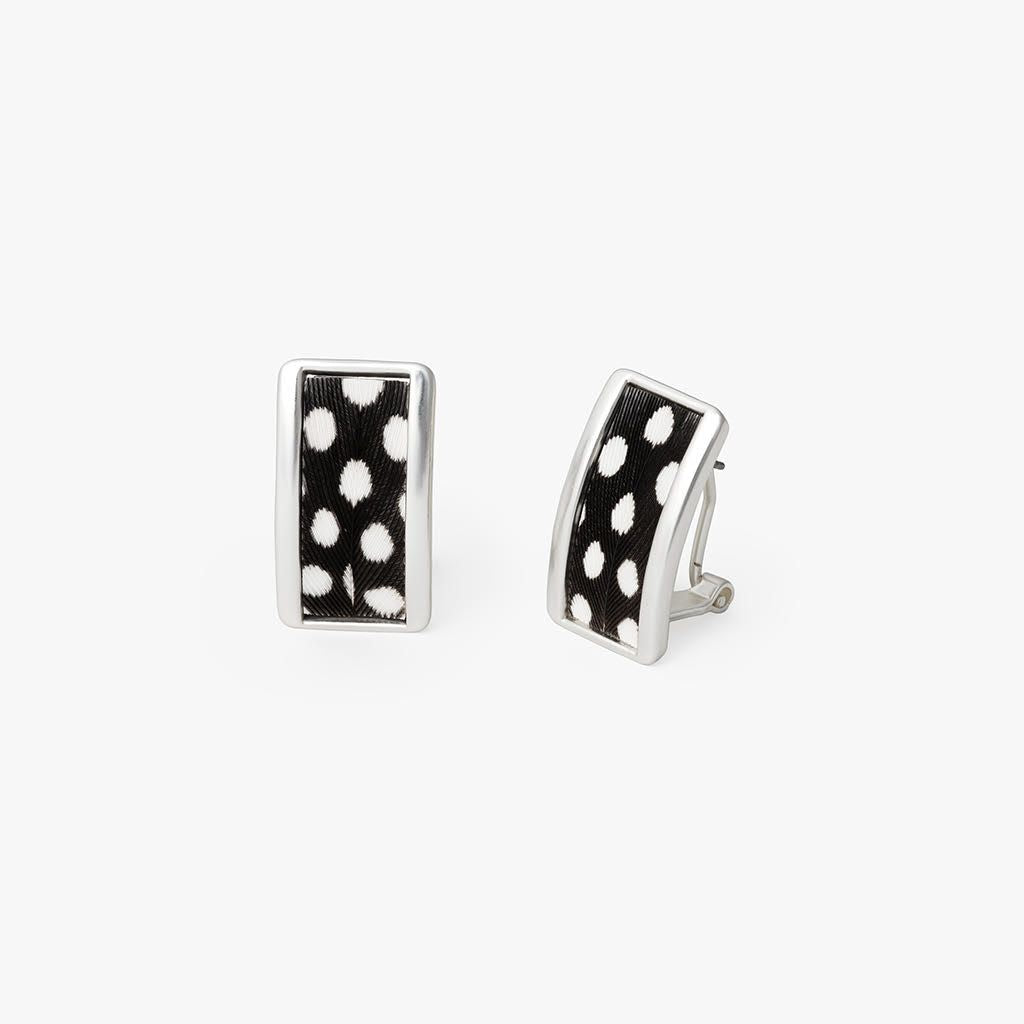 Blackwood Village Rectangular Stud Silver Earring