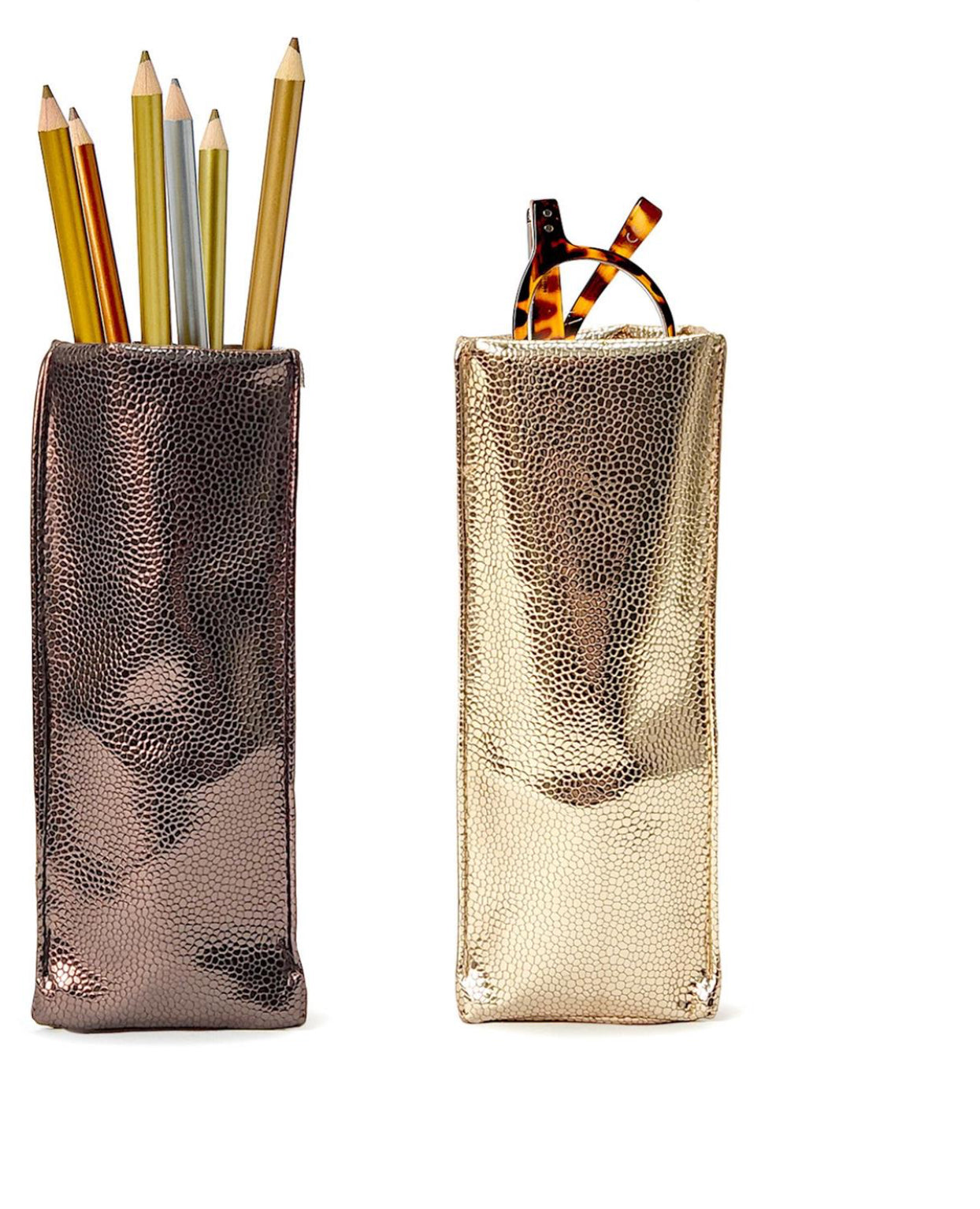 Looking Good Faux Snake Skin Eyeglass Holder Gold