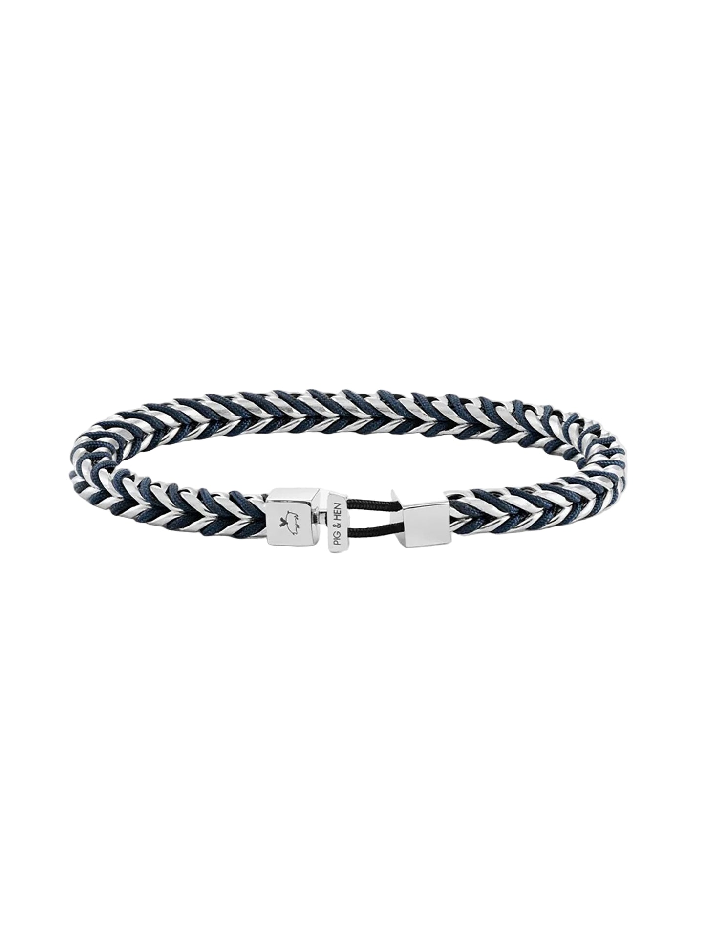 Catena Foxtail Bracelet Navy/Silver