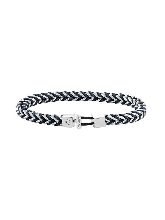 Catena Foxtail Bracelet Navy/Silver