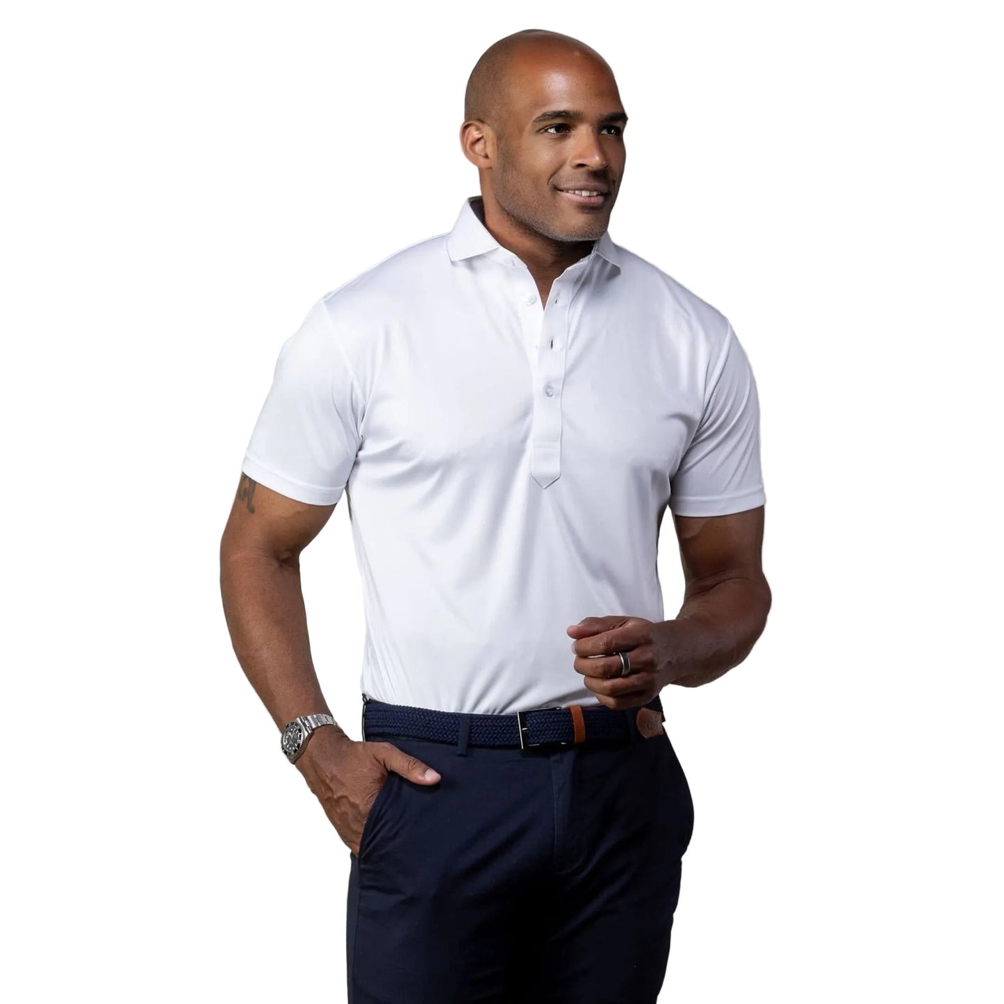 Cutaway Collar Polo White
