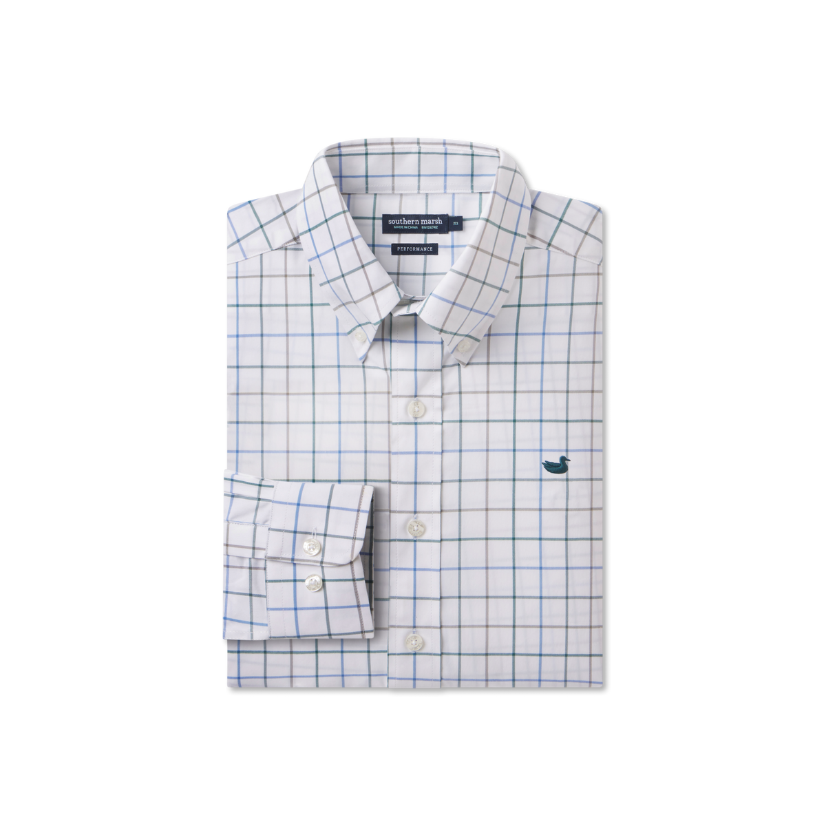 Lockhart Windowpane Shirt Dark Green/French Blue