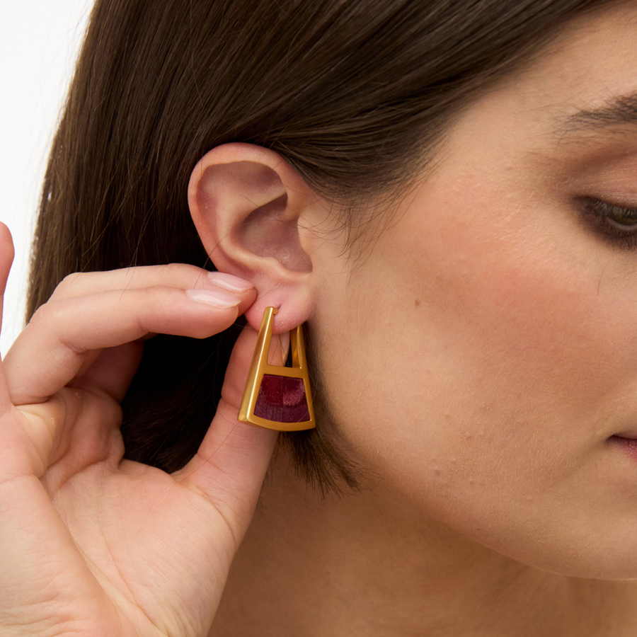 Scarlett Double Sided Triangle Hoop Earring