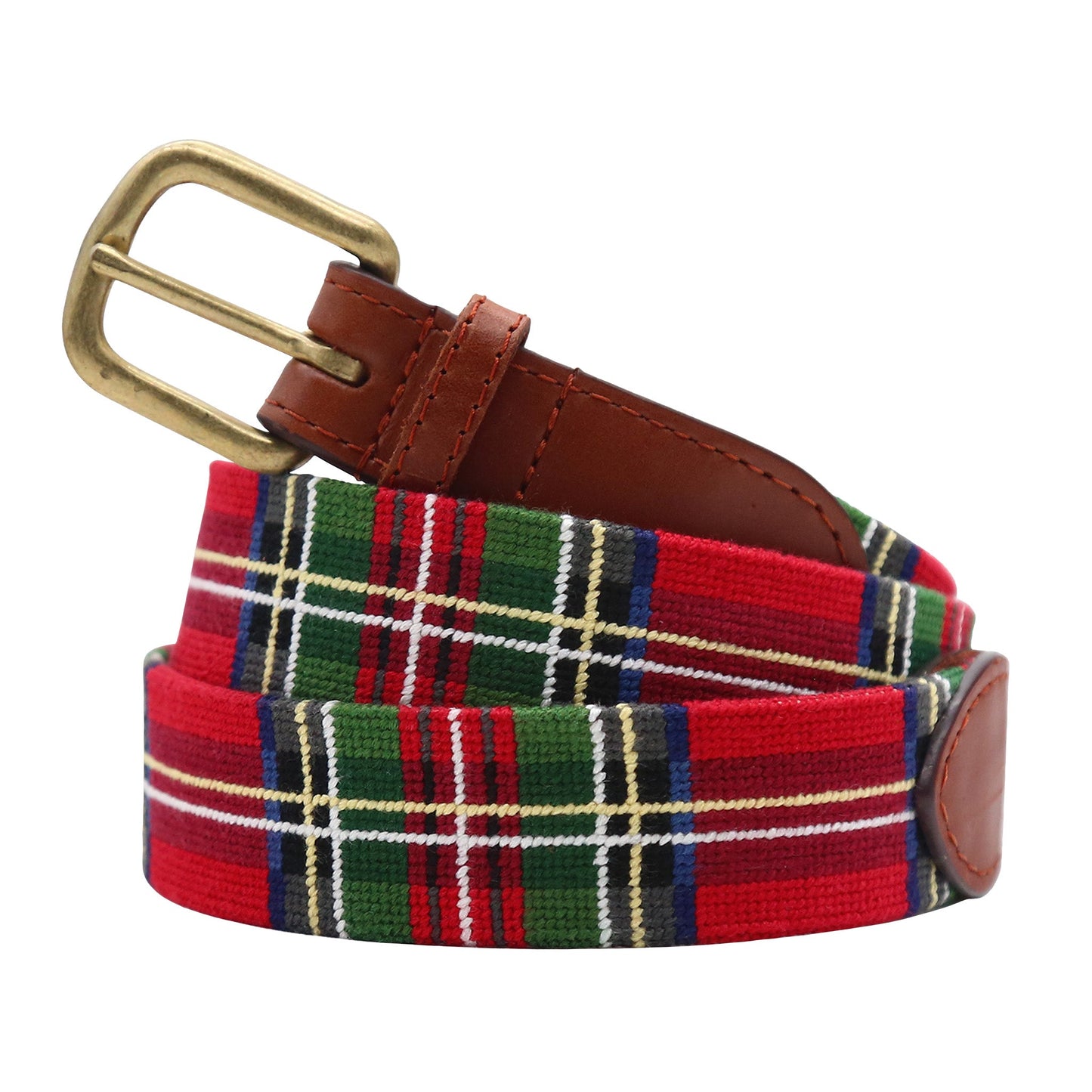 Christmas Plaid Needlepoint Belt
