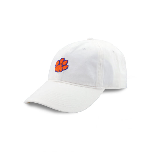 Clemson (Orange Paw) Needlepoint Hat White
