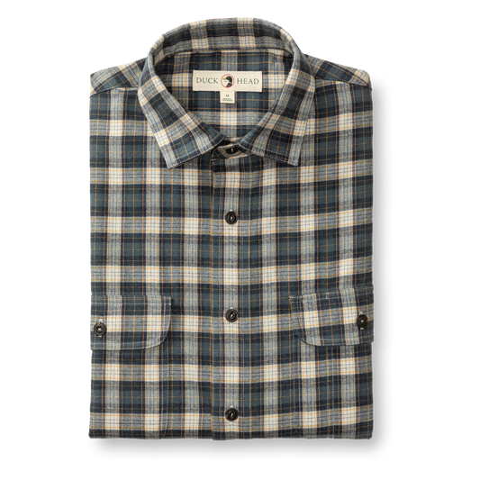 Moyer Plaid Flannel Shirt Graphite Blue