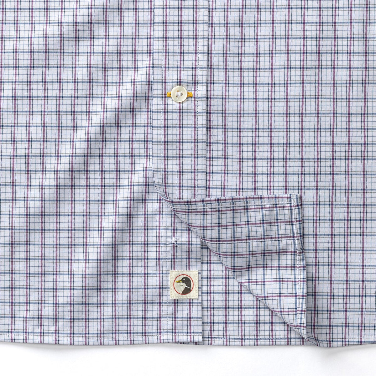 Edison Plaid Poplin Shirt Navy Peony