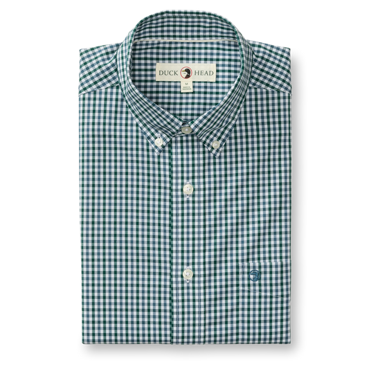 Merill Gingham Poplin Shirt Forest Green