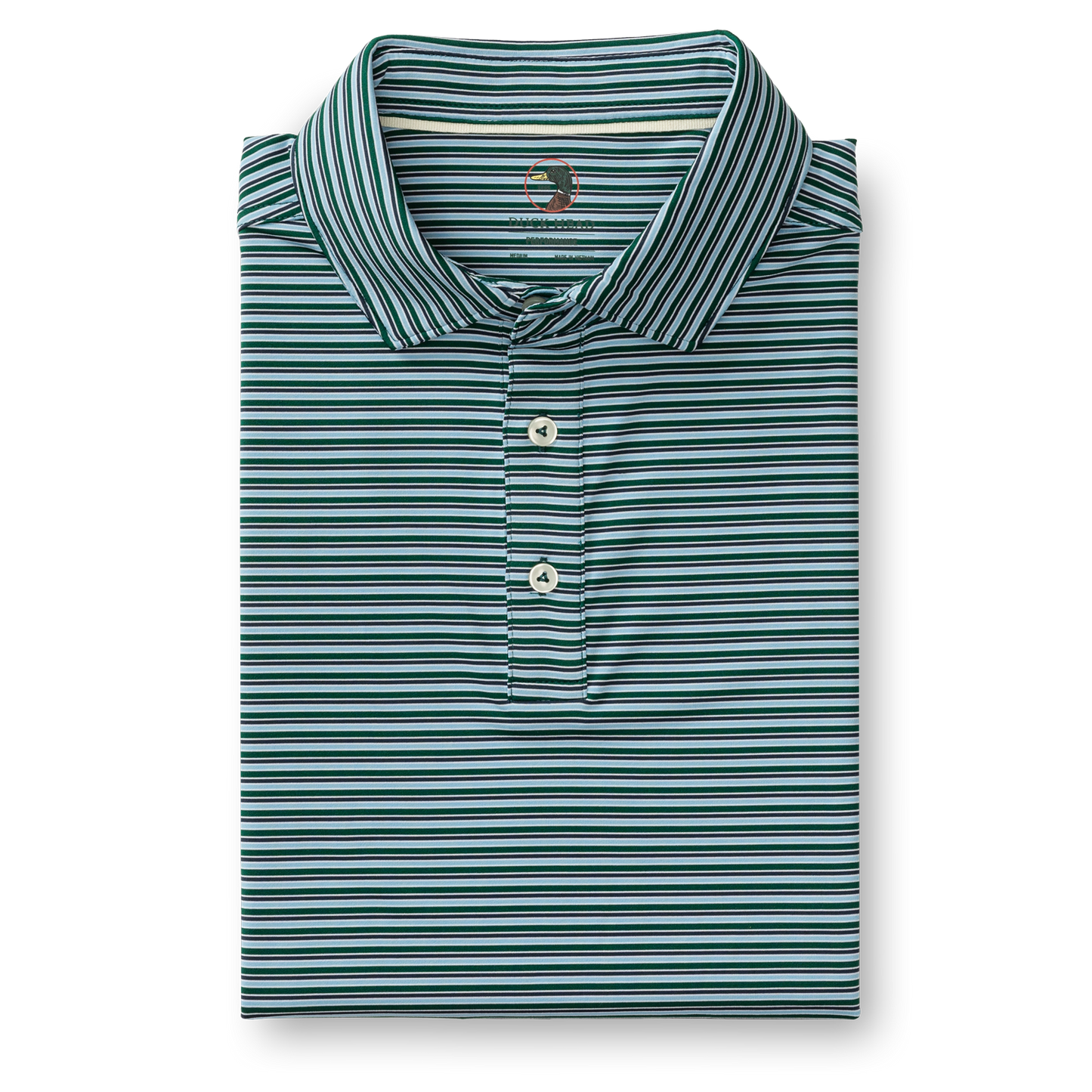 Barker Stripe Long Drive Polo Forest Green
