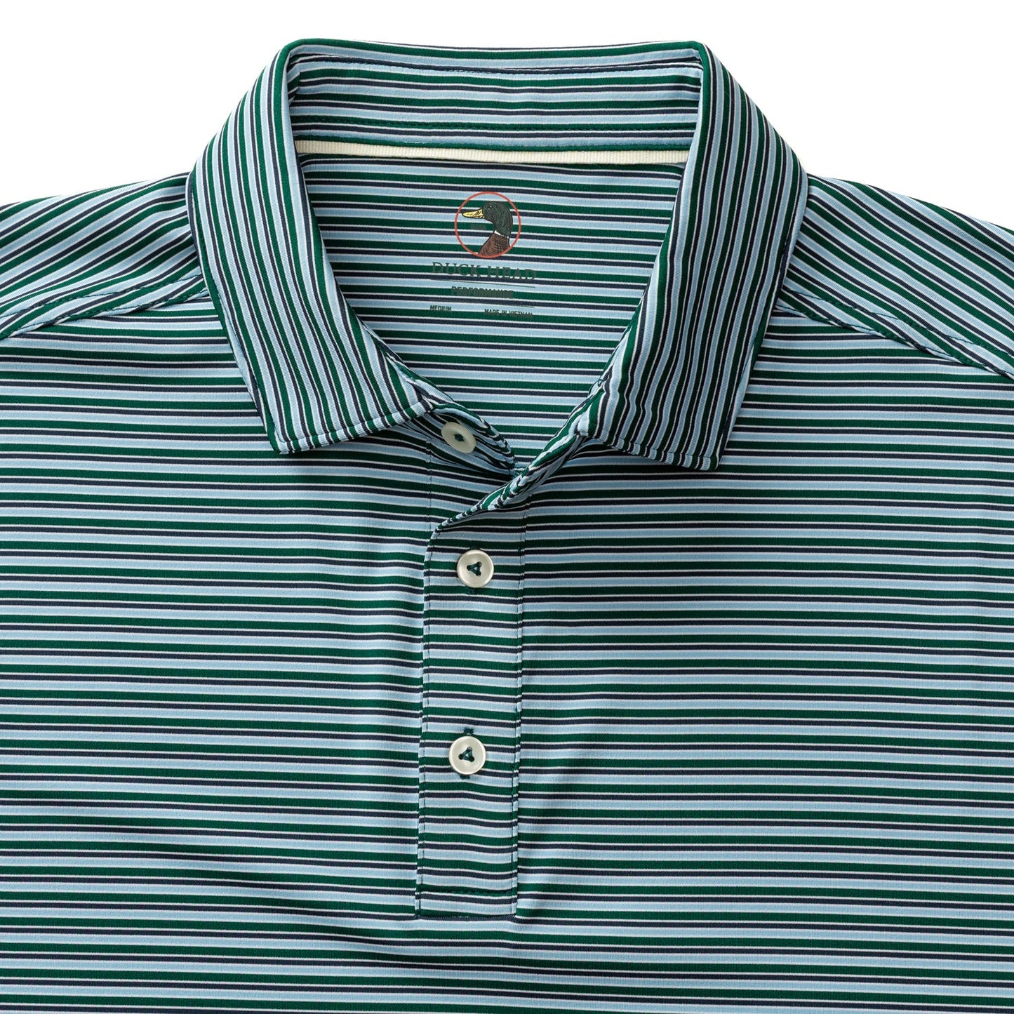 Barker Stripe Long Drive Polo Forest Green