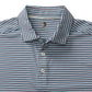 Barker Stripe Long Drive Polo Teal Blue