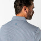 Barker Stripe Long Drive Polo Teal Blue