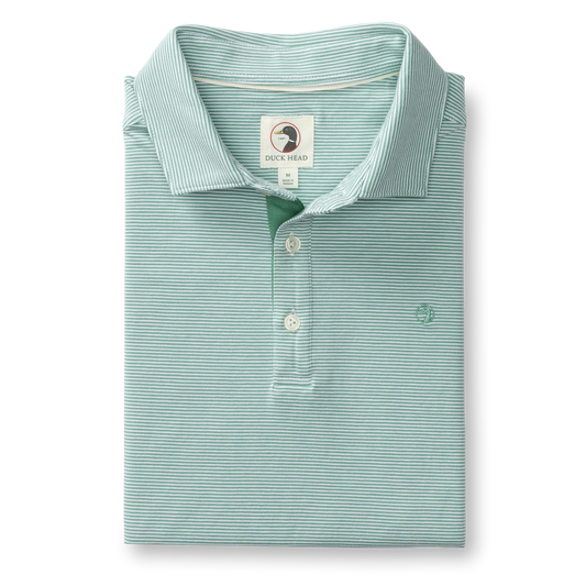 Hanover Stripe Pima Cotton Polo Aspen Green