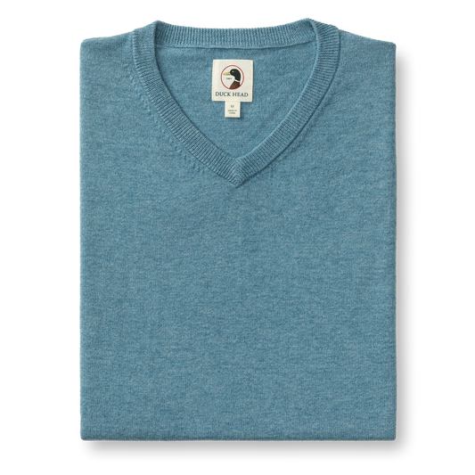 Buckley Jersey V-Neck Sweater Blue Heather