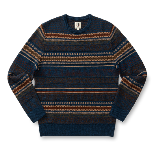 Birch Fair Isle Crewneck Sweater Maritime Blue
