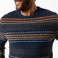Birch Fair Isle Crewneck Sweater Maritime Blue