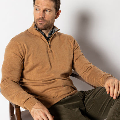Ridley 1/4 Zip Sweater Camel