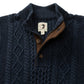 Haines Cable Knit 1/4 Zip Sweater Navy