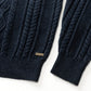 Haines Cable Knit 1/4 Zip Sweater Navy
