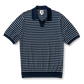 Reeves Stripe Sweater Polo Navy