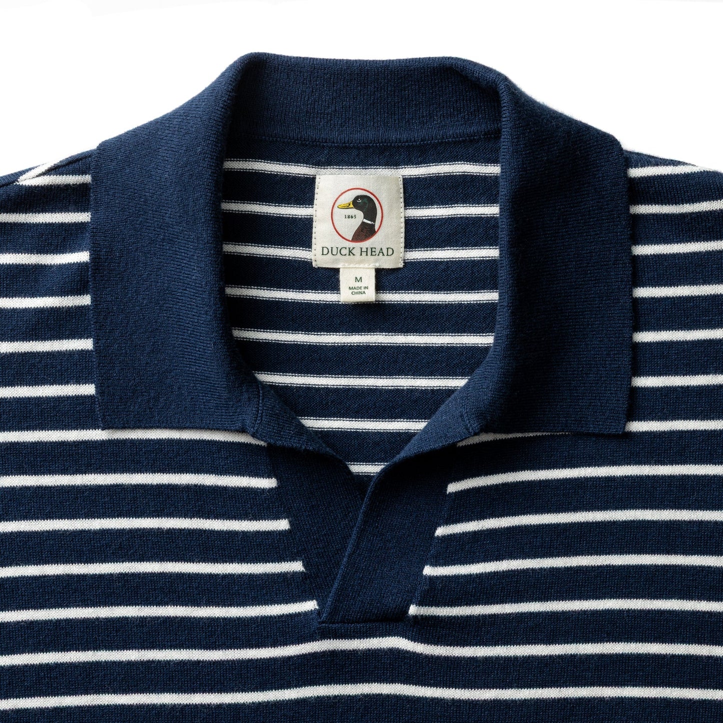 Reeves Stripe Sweater Polo Navy