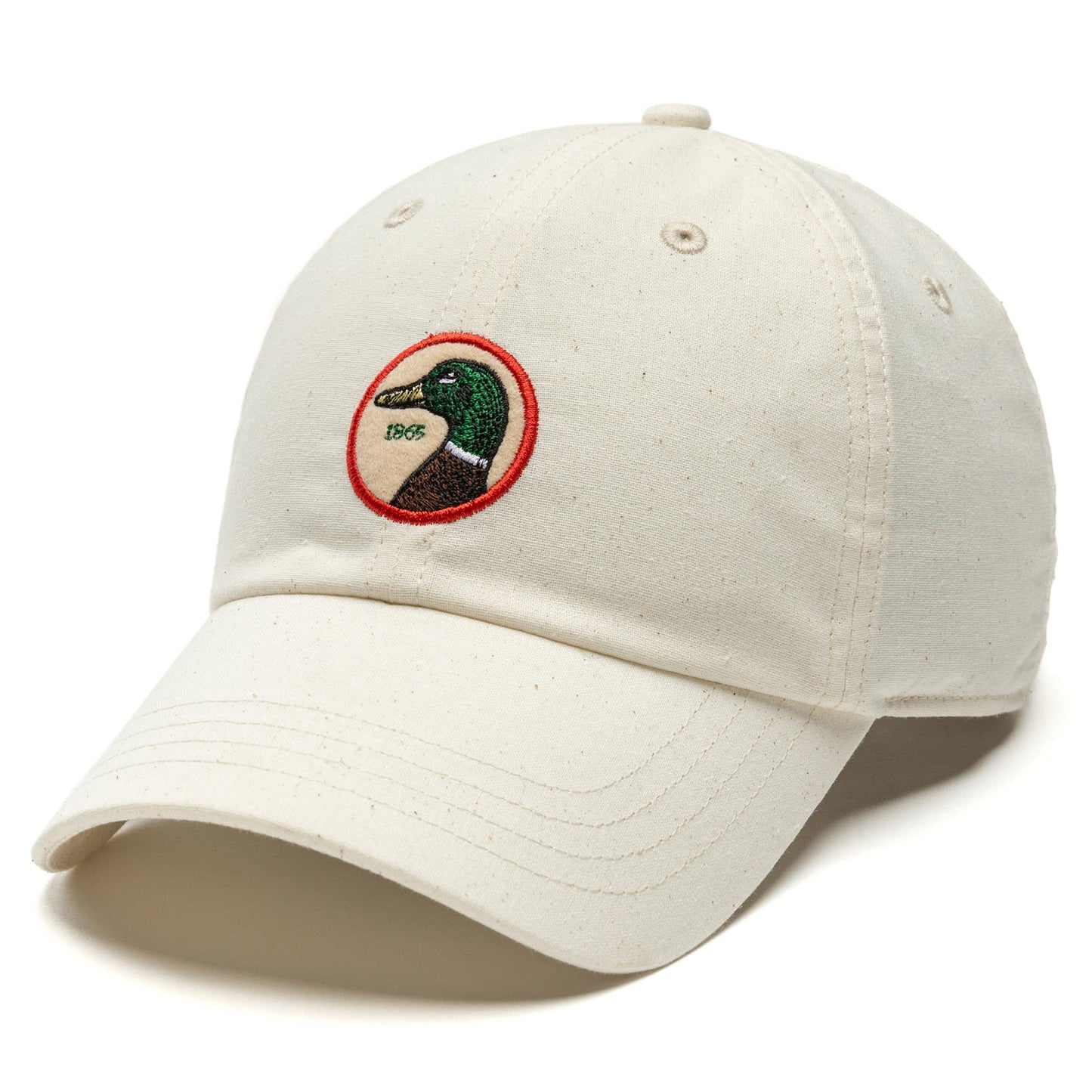 Circle Patch Linen/Cotton Hat Natural