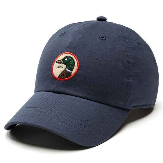 Circle Patch Linen/Cotton Hat Mallard Blue