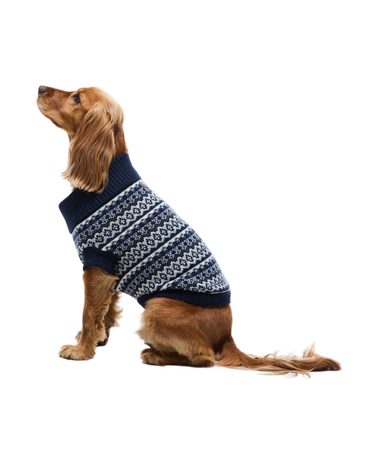 Barbour Marlow Fair Isle Dog Jumper Navy
