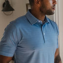 Rope Work Printed Perf Polo Aqua