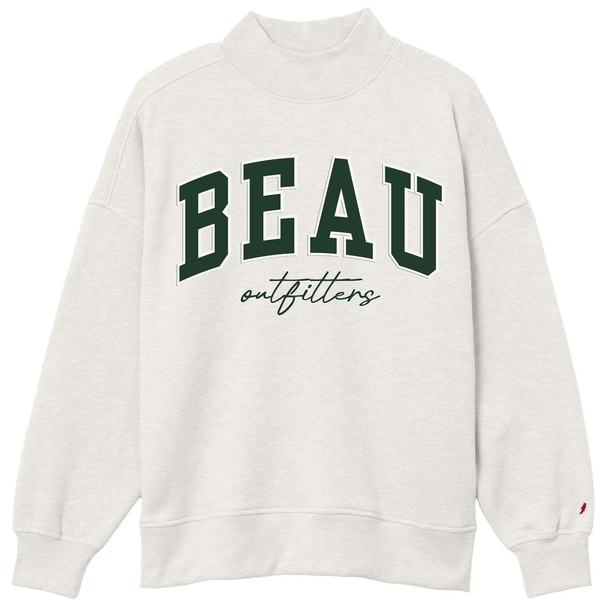 Ws Beau Logo Essentials Mock Neck Pullover Oatmeal