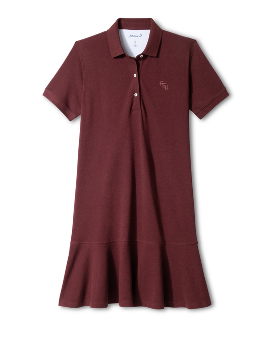 Ws FSU Logo Janie Pique Dress Maroon