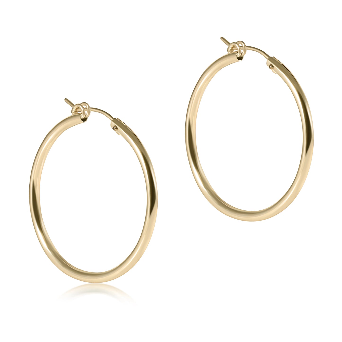 Round Gold 1.25" Hoop Earring Smooth