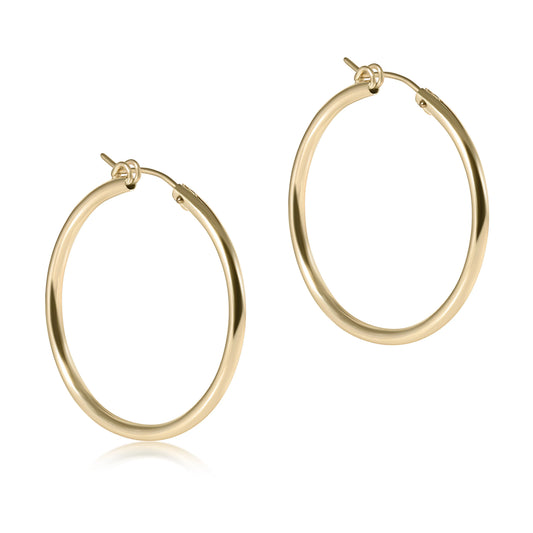 Round Gold 1.25" Hoop Earring Smooth