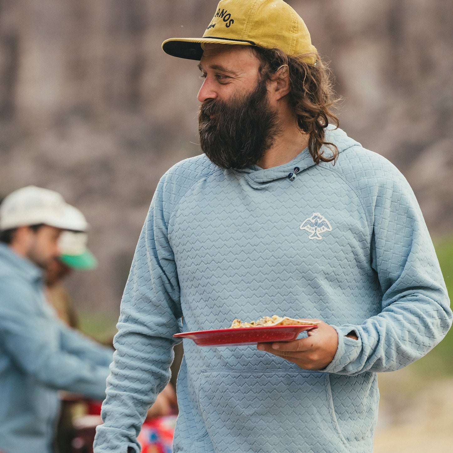 Palo Duro Fleece Hoodie Mountain Grid Iron Blue