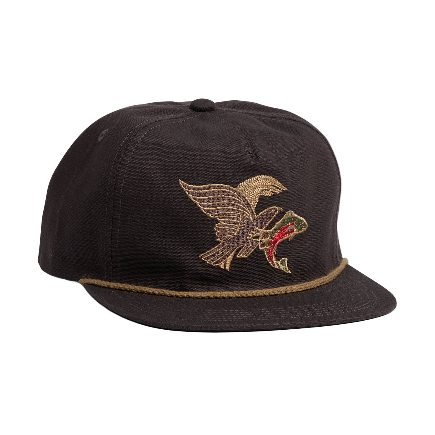 HB Unstructured Trucker Hat Osprey Prey Black Twill