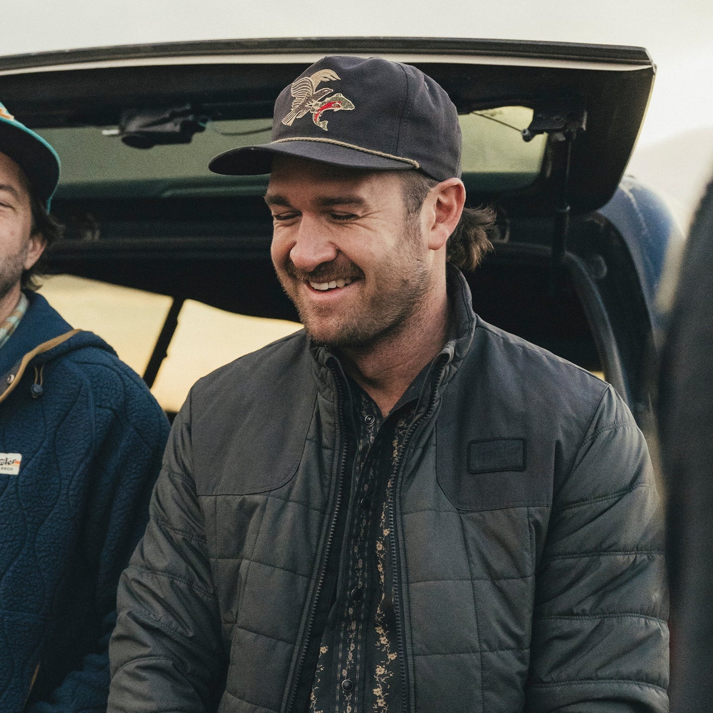 HB Unstructured Trucker Hat Osprey Prey Black Twill