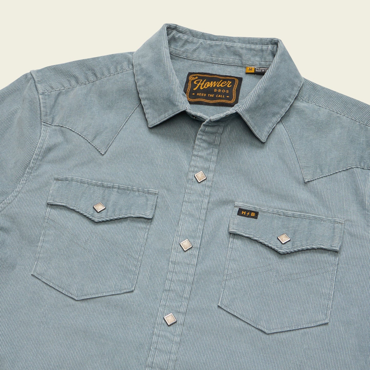 Banning Corduroy Snapshirt Iron Blue