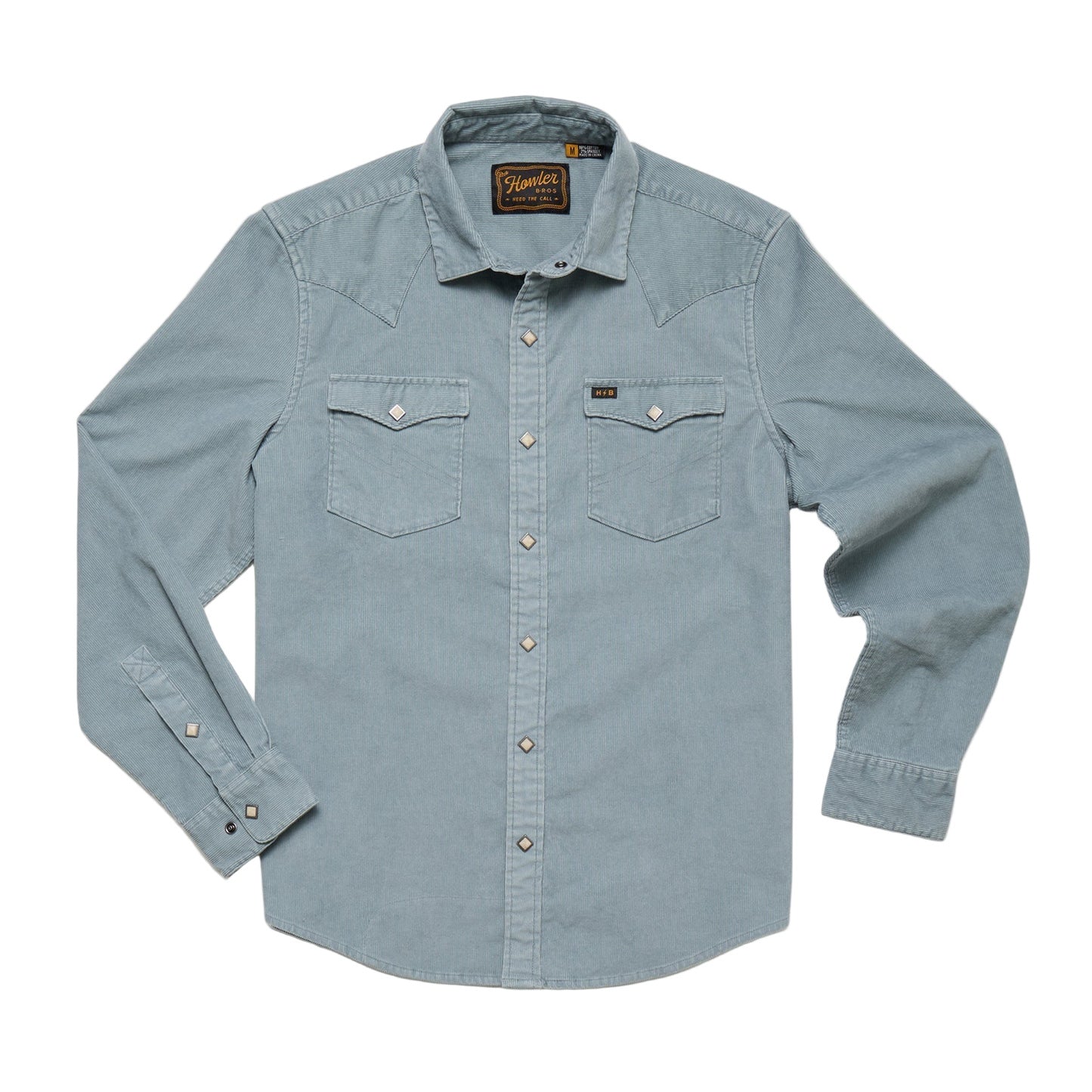 Banning Corduroy Snapshirt Iron Blue