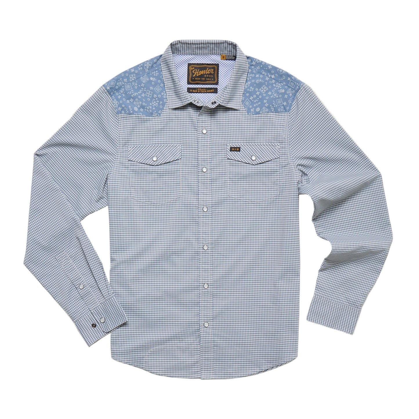 H Bar B Tech LS Shirt Wild Rag: Blue Mirage