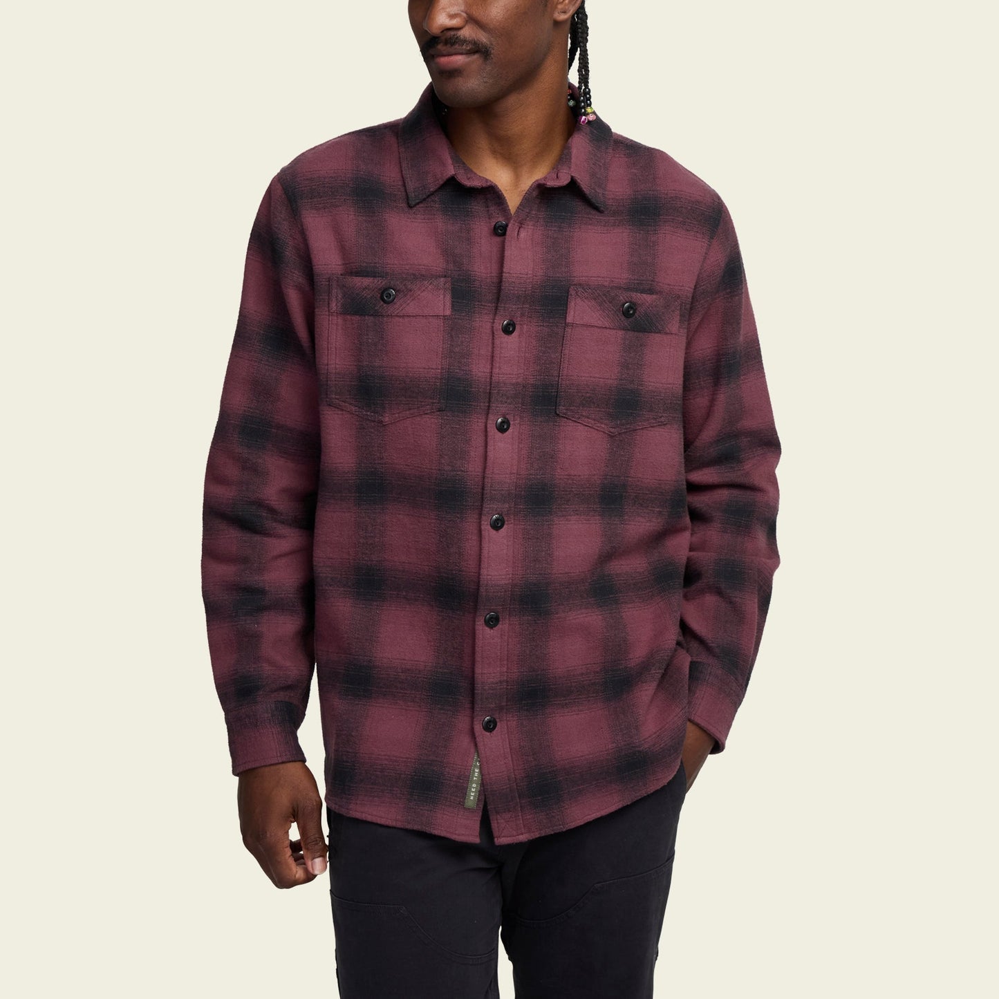 Rodanthe Blanket Flannel Shirt Emmett Plaid Plum Wine