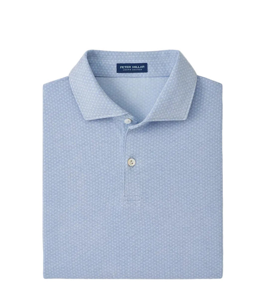 Albatross Diamond Cotton-Blend Piqué Polo Dusk Blue