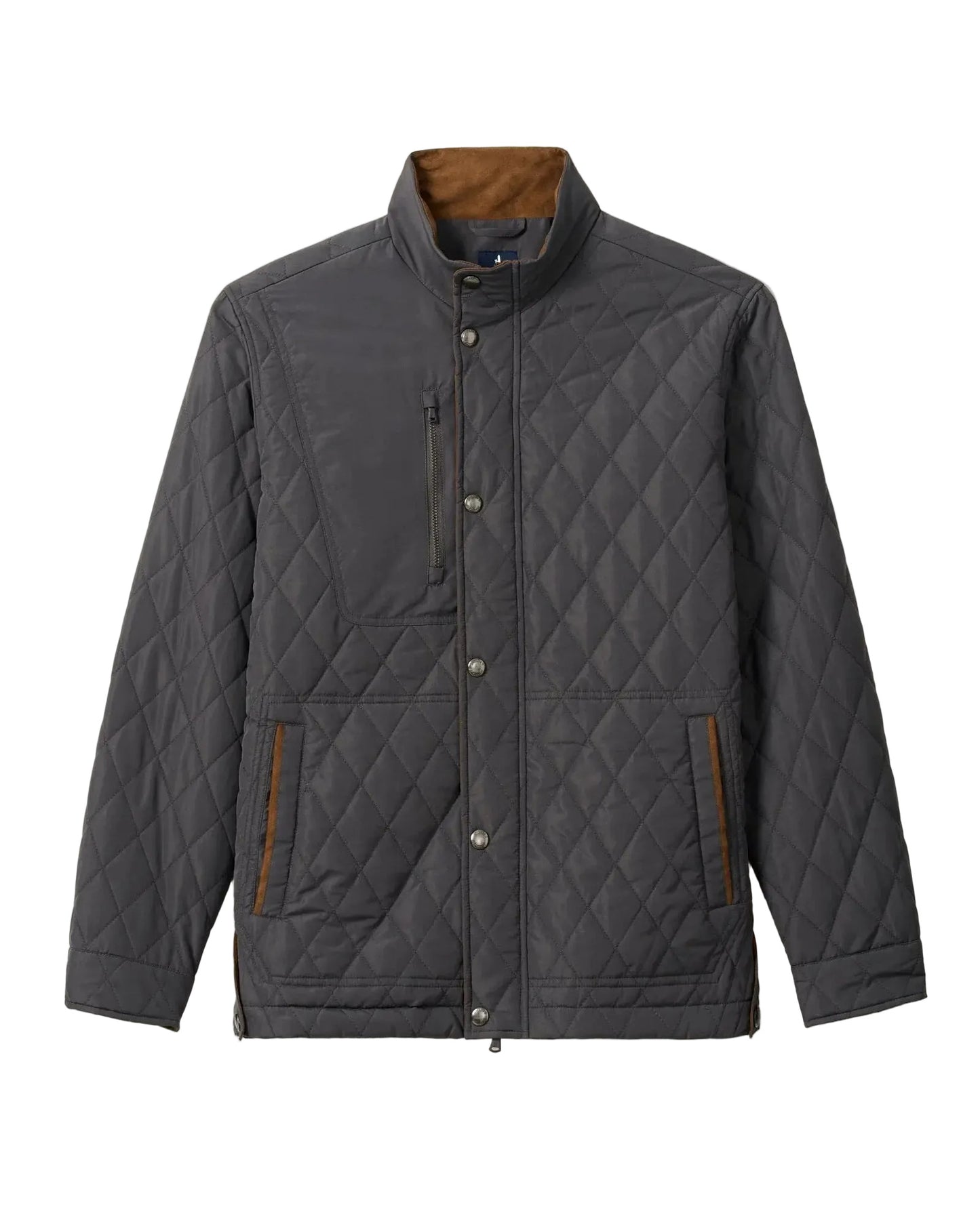 Juno Quilted Snap Jacket Dark Gray